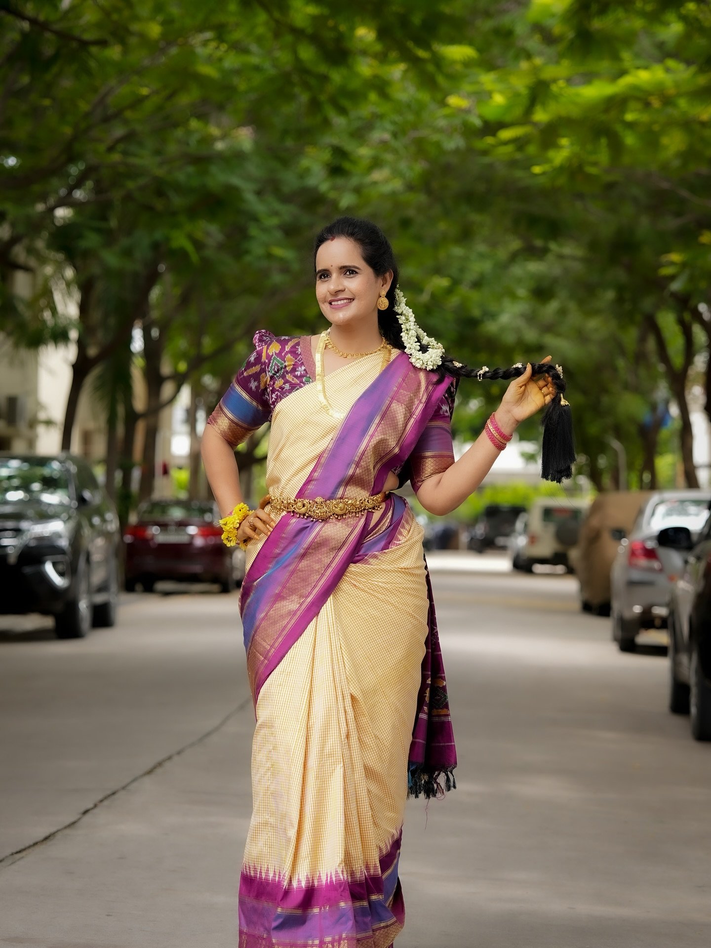 Pochampally FusionTraditional Saree - Image 5