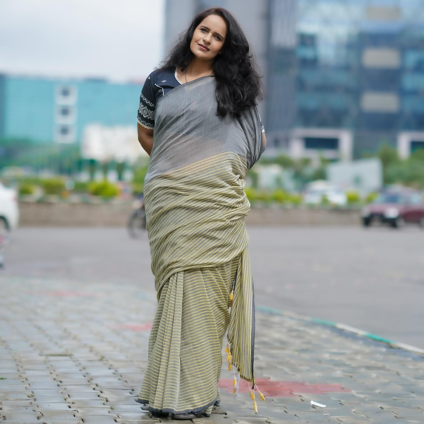 Grey Bird Saree