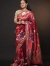 Rose Pink Pure Viscose Kalamkari Print
