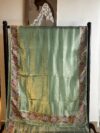 Banarasi Tissue Embroidered Green Saree