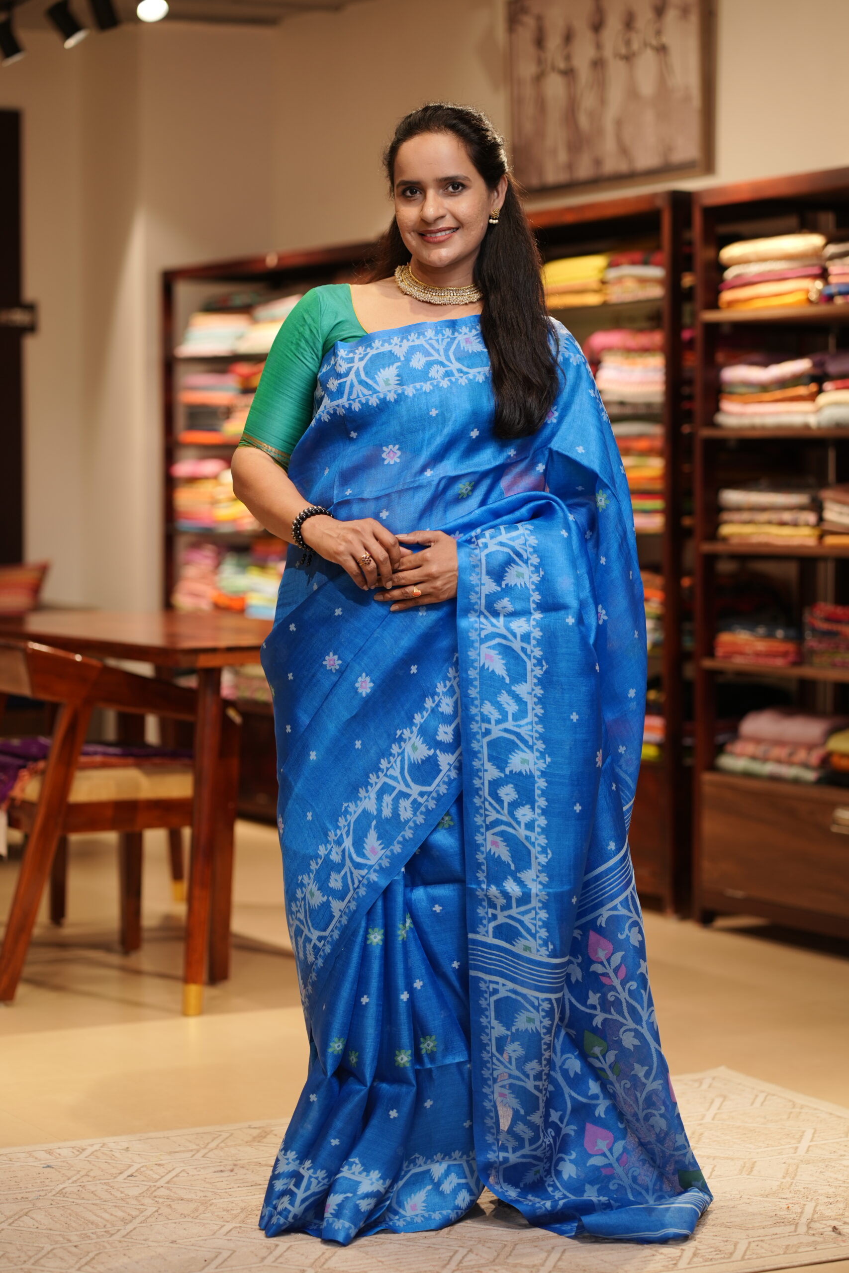 Tusser Jamdani Handloom saree - Image 2