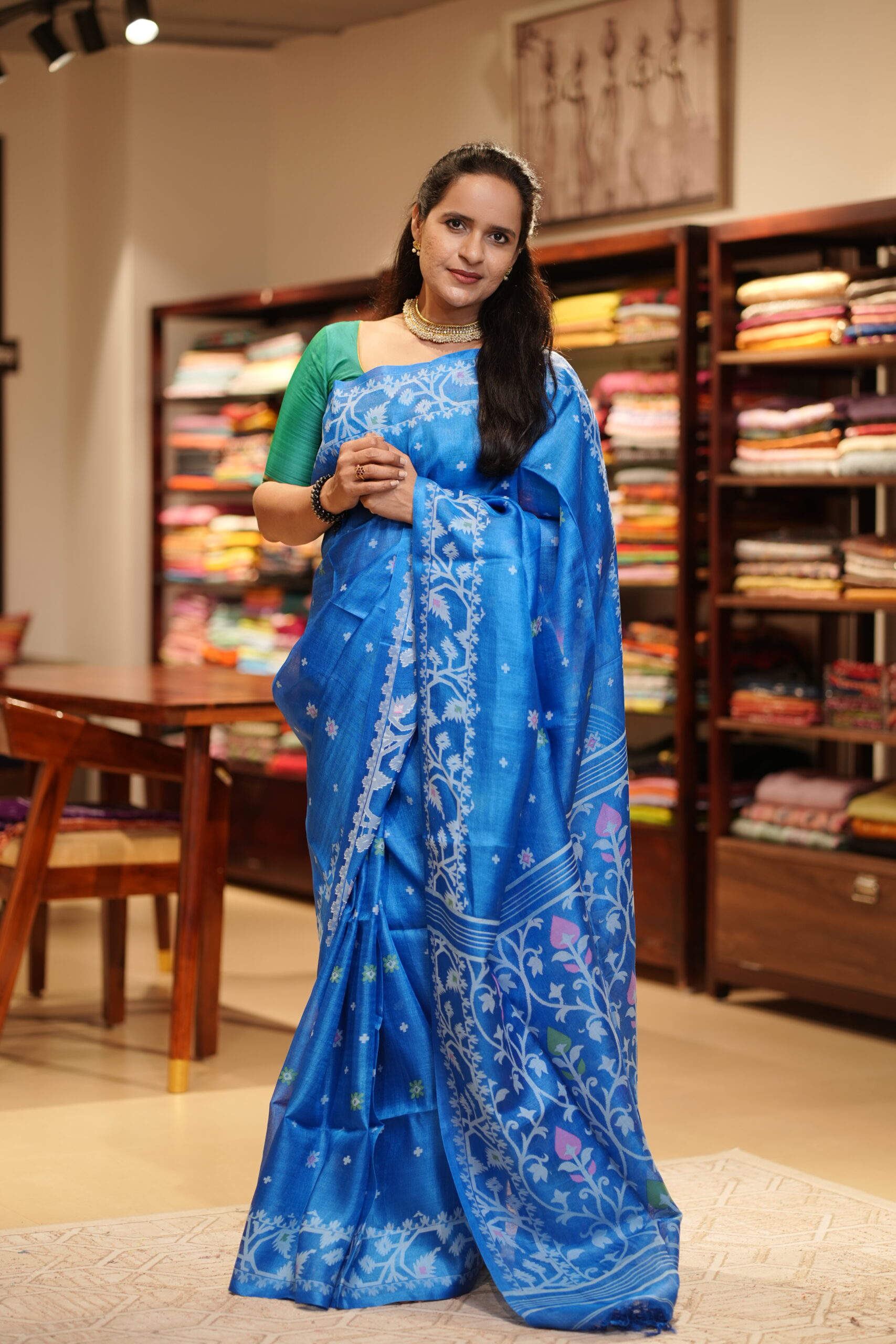 Tusser Jamdani Handloom saree - Image 3
