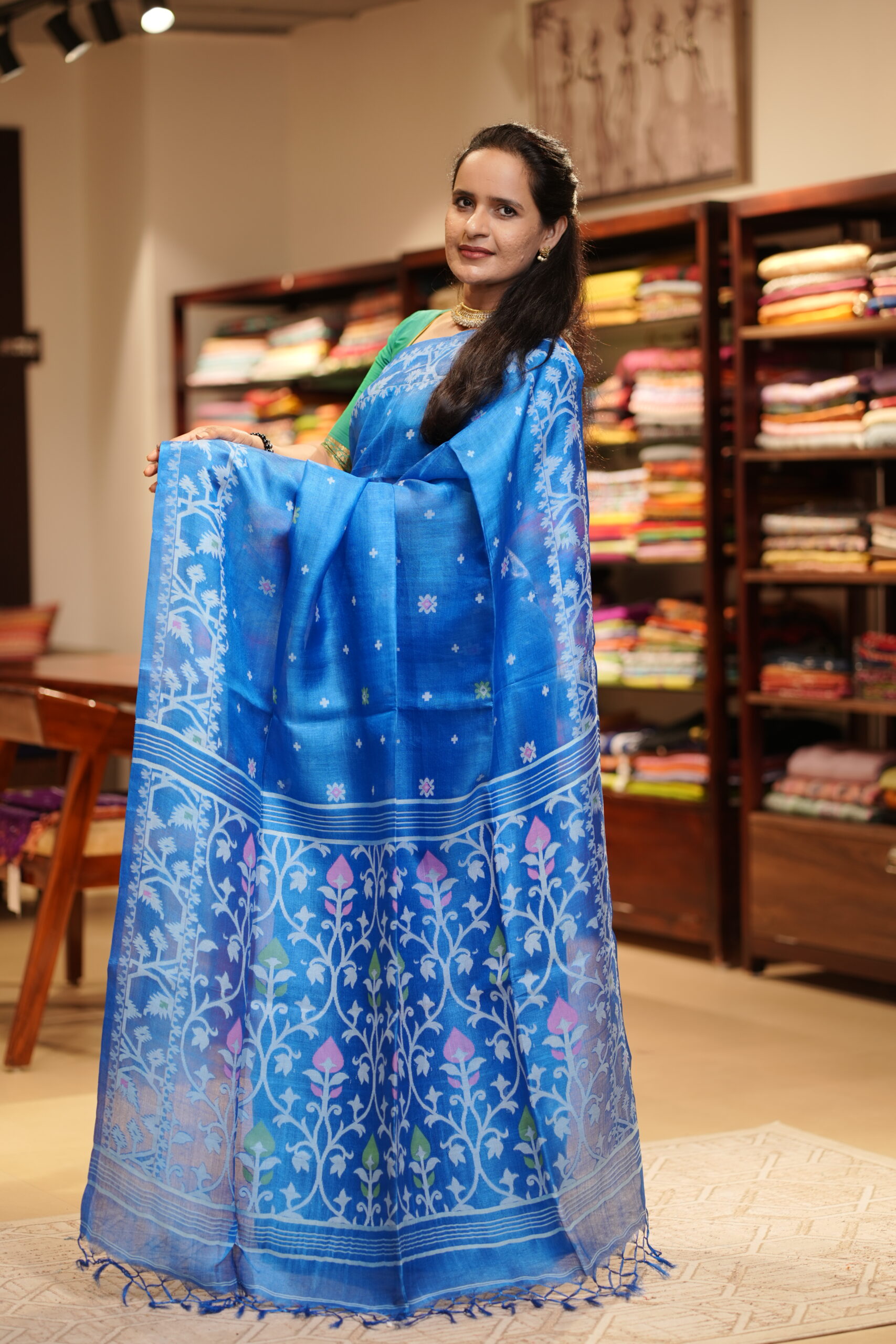 Tusser Jamdani Handloom saree - Image 4