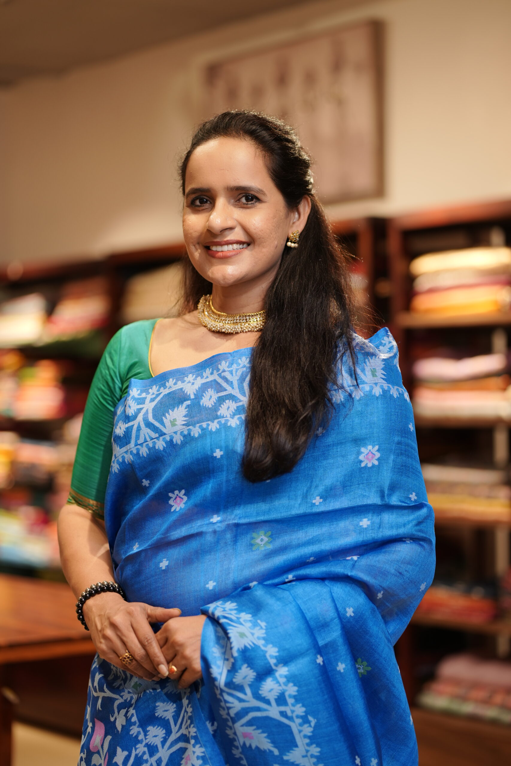 Tusser Jamdani Handloom saree - Image 6