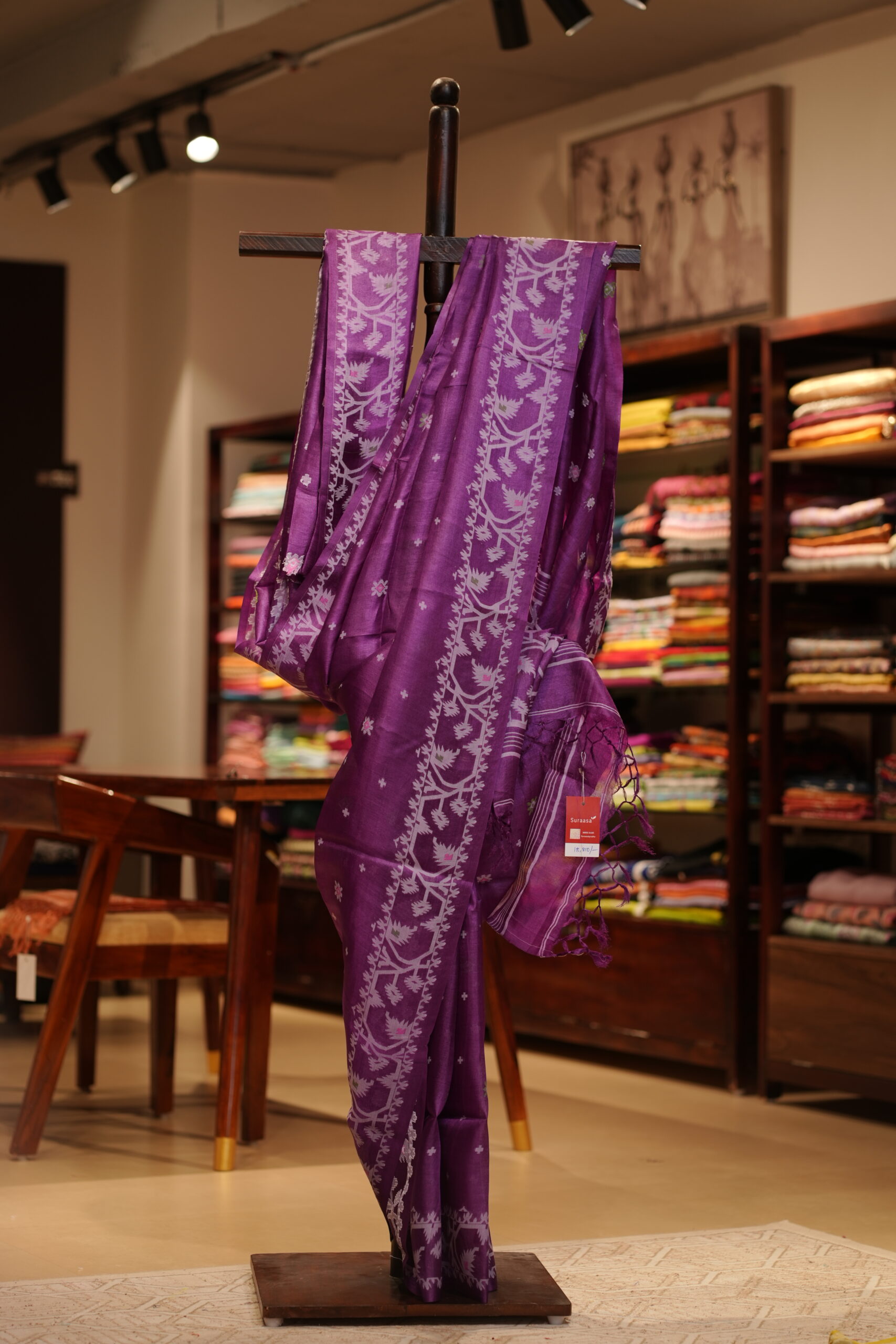 Tusser Jamdani Handloom Saree