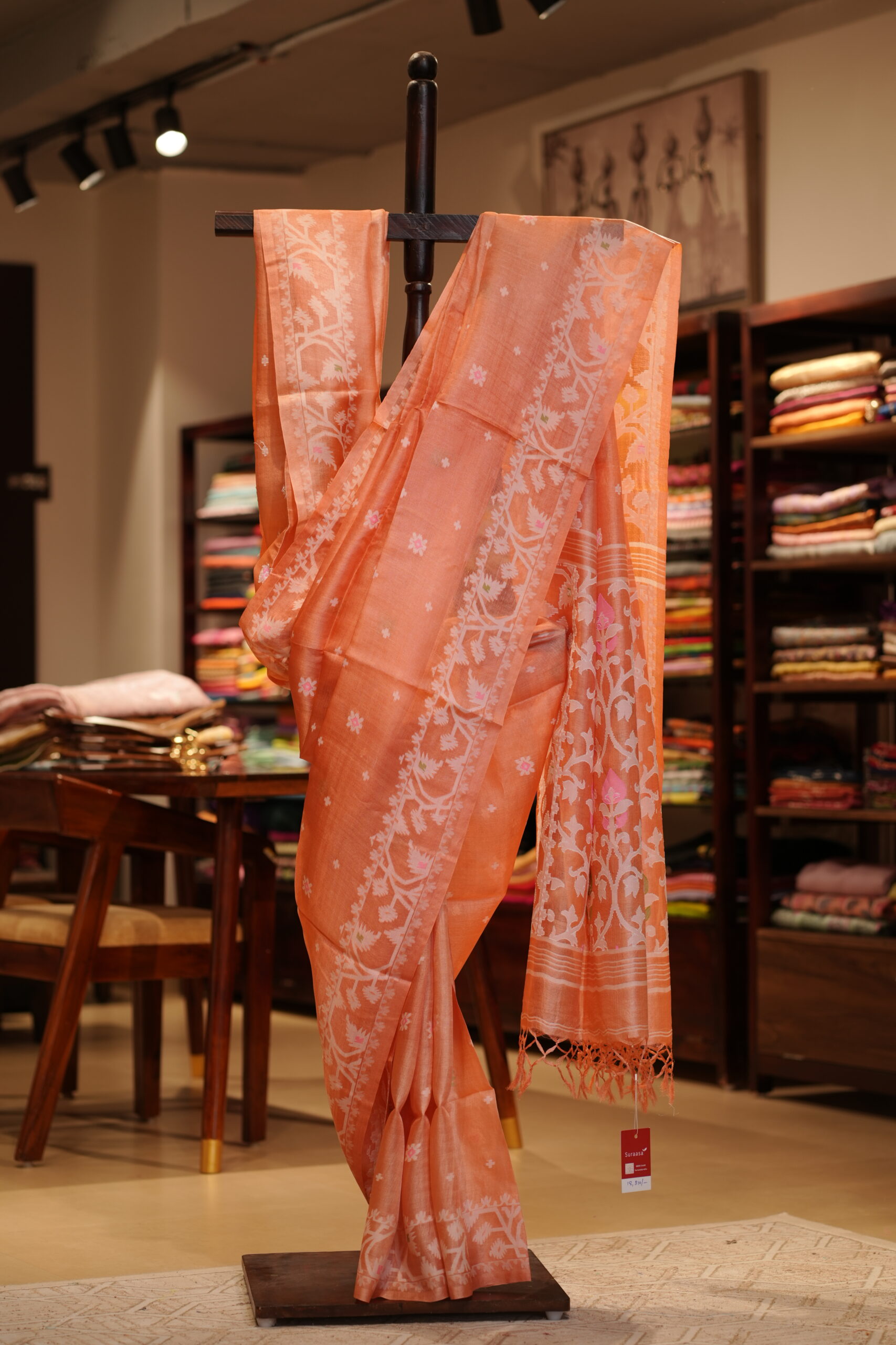 Tusser Jamdani Handloom saree