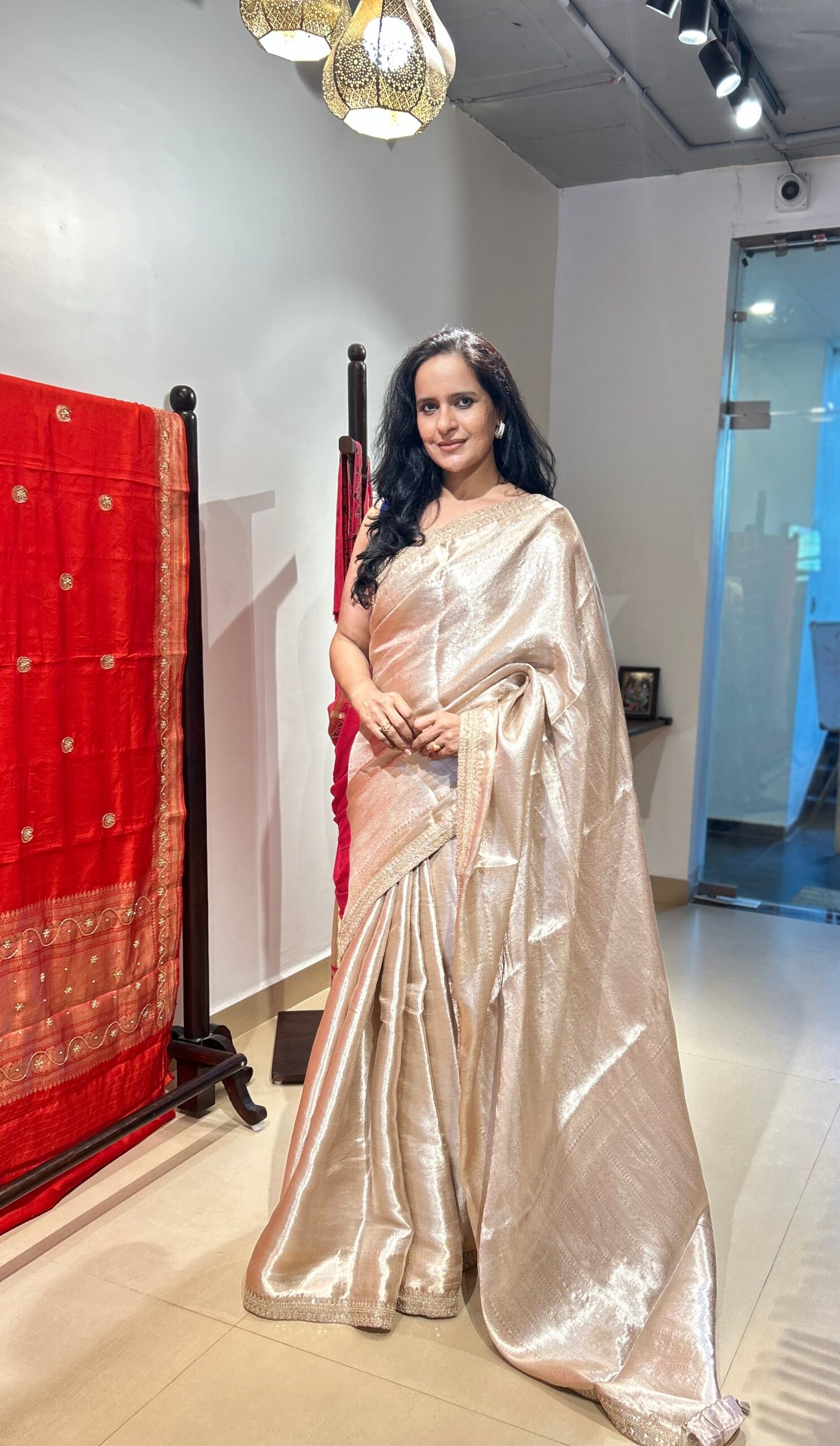 Brocade Banarasi silver - Image 2