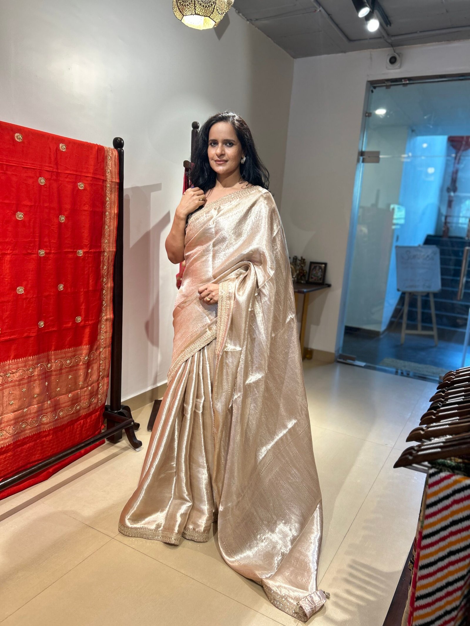 Brocade Banarasi silver - Image 3