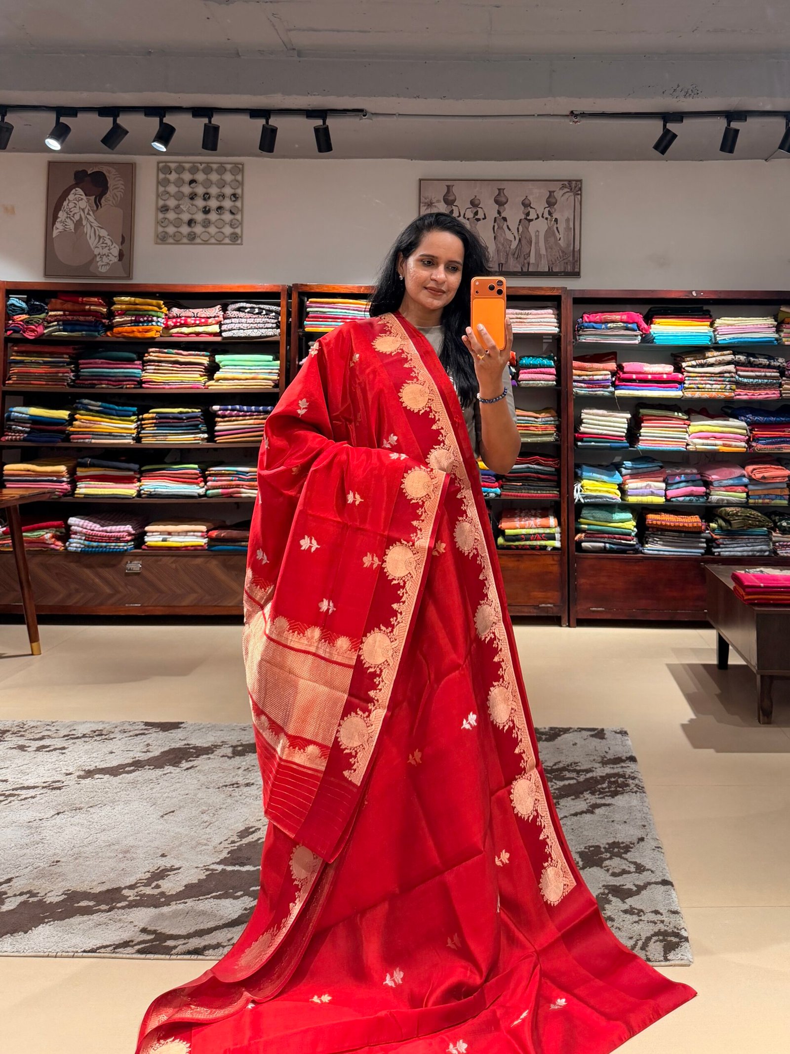 Banarasi Soft Silk Red 1 - Image 2