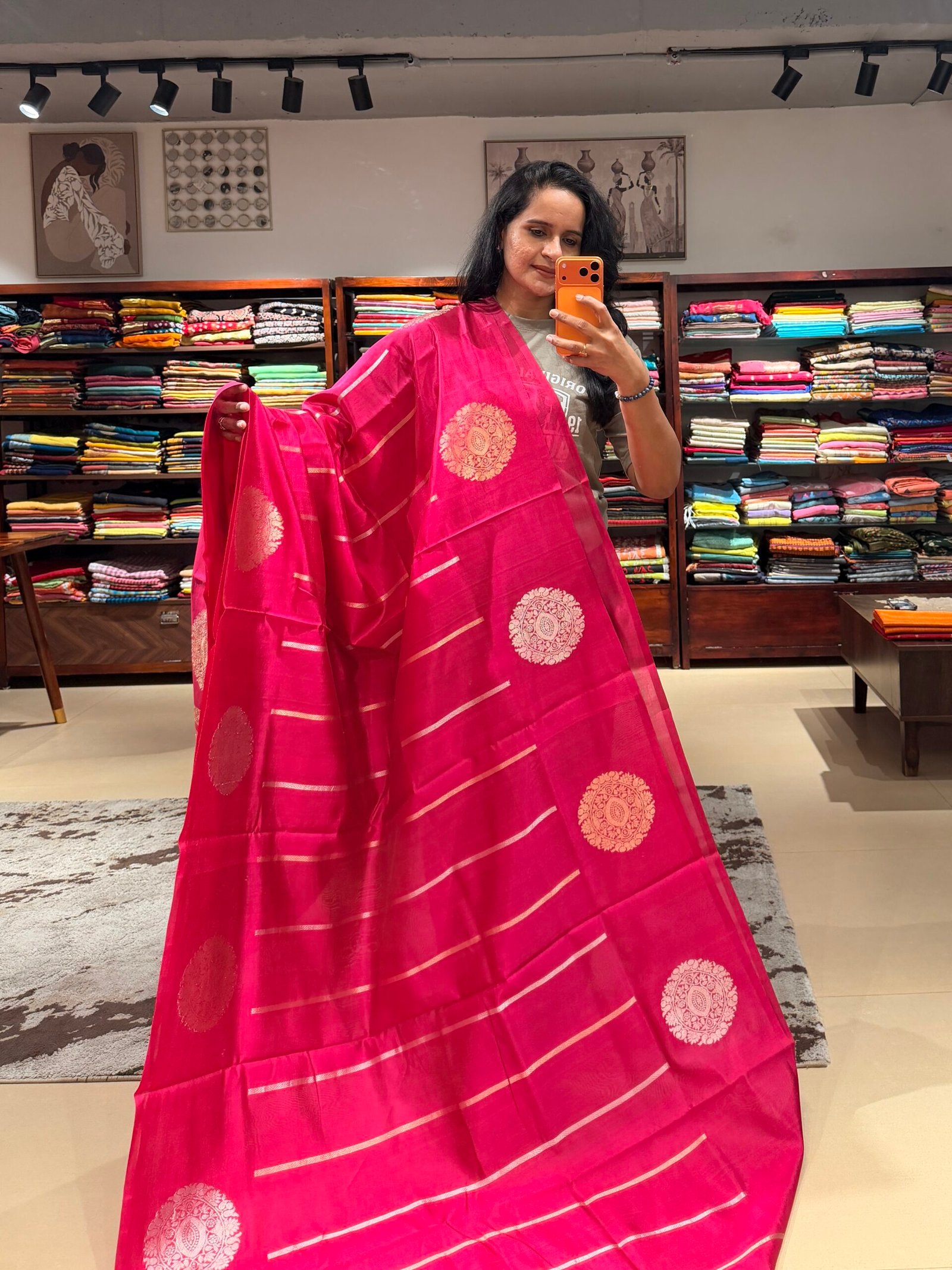 Banarasi soft silk pink