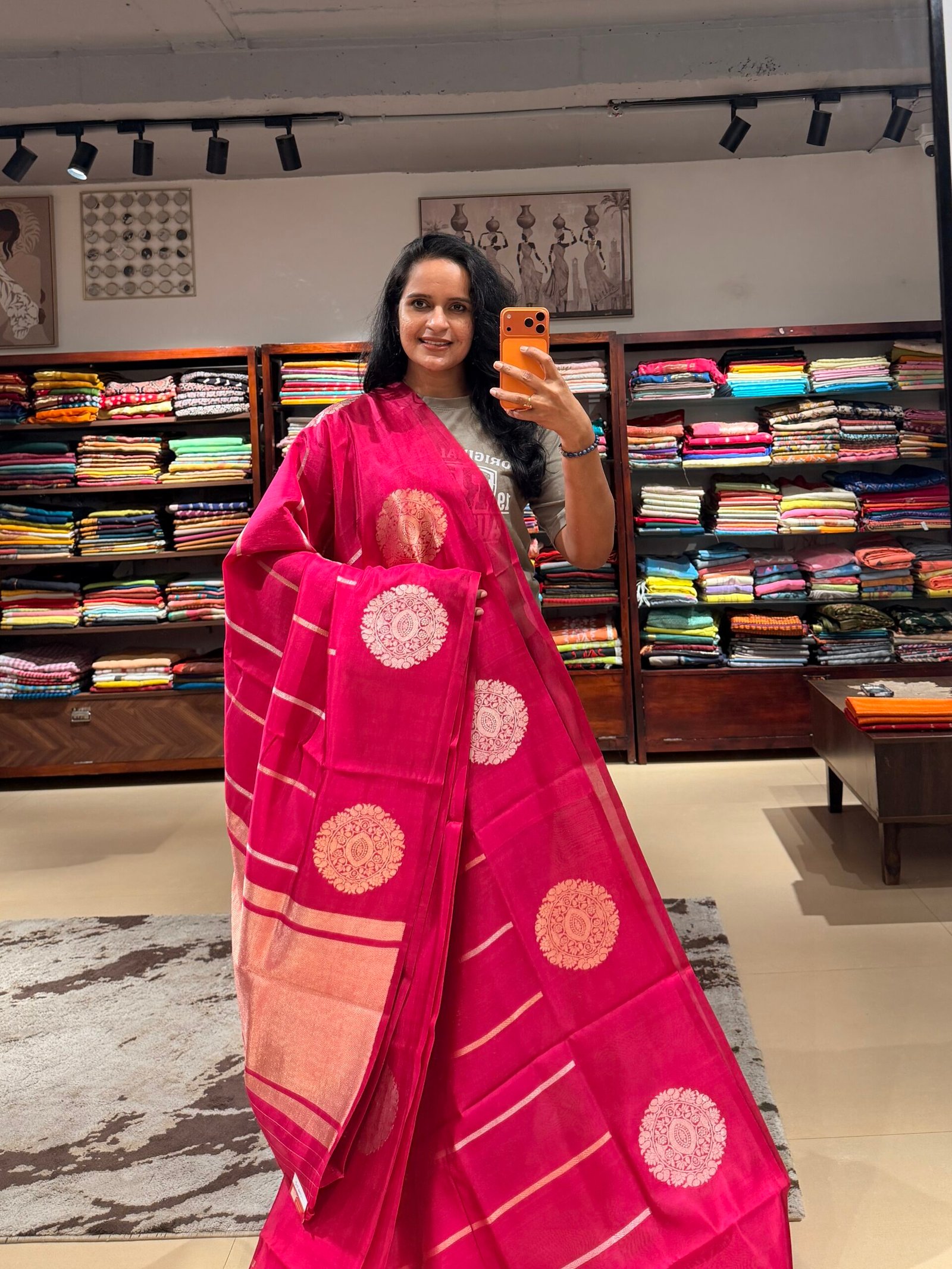 Banarasi soft silk pink - Image 2