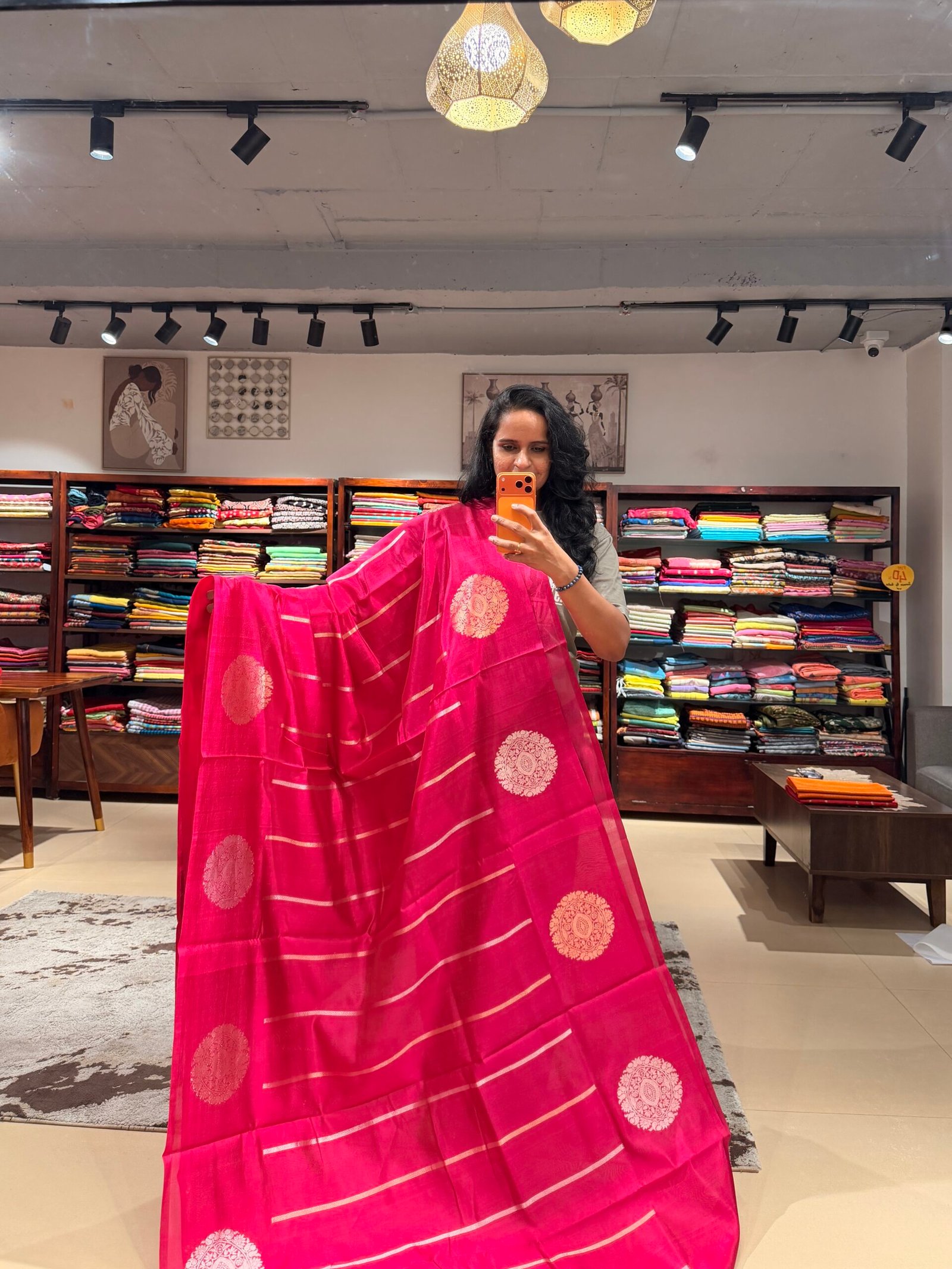 Banarasi soft silk pink - Image 3