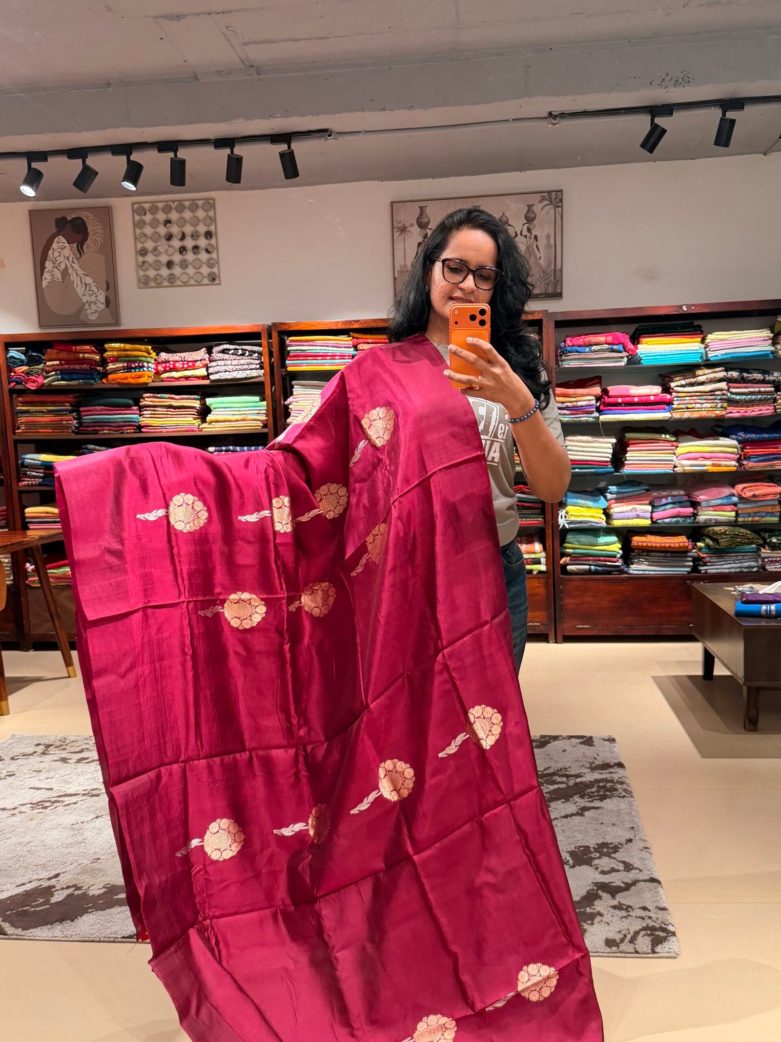 Banarasi soft silk magenta
