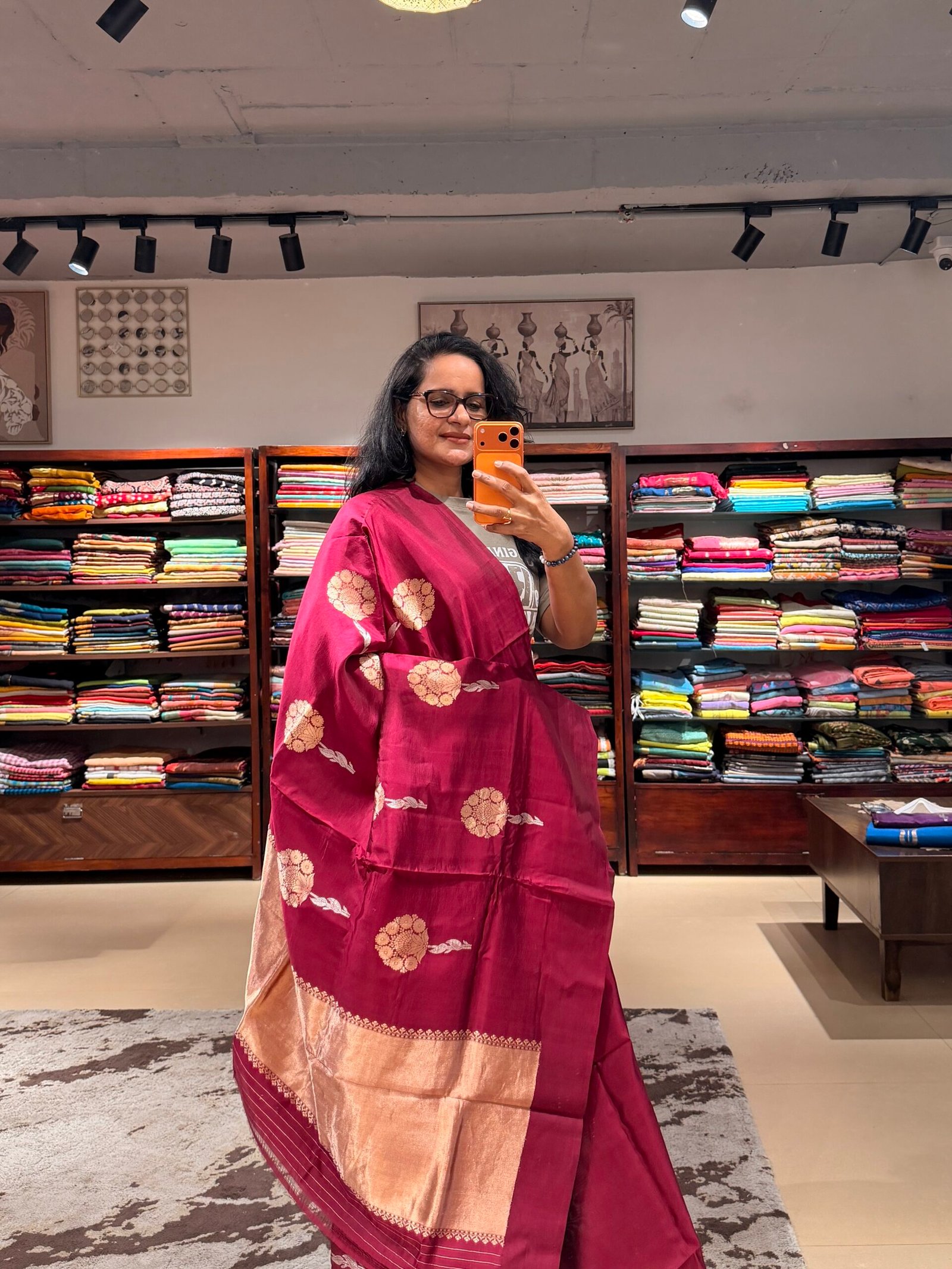 Banarasi soft silk magenta - Image 3