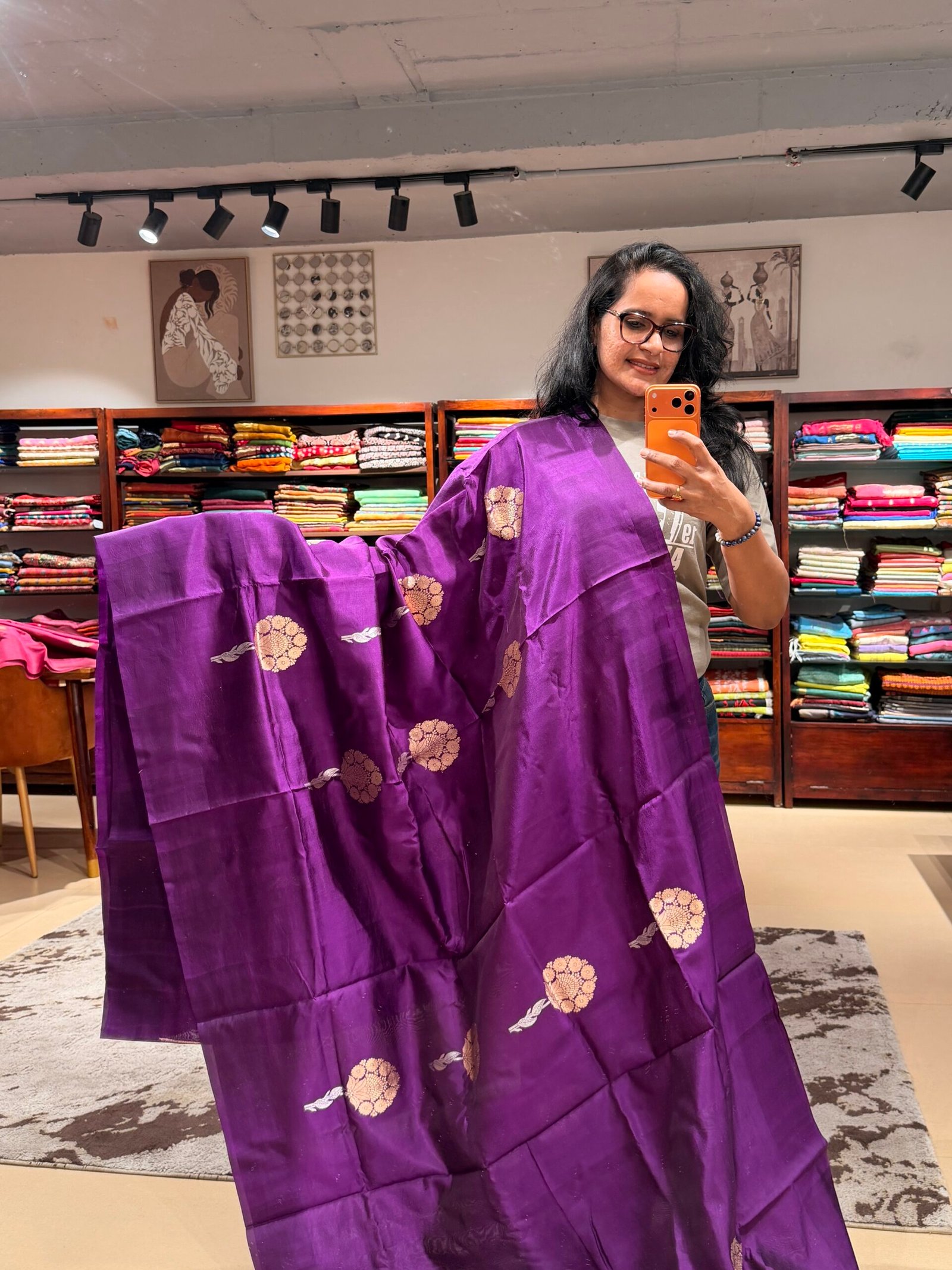 Banaarsi soft silk Purple