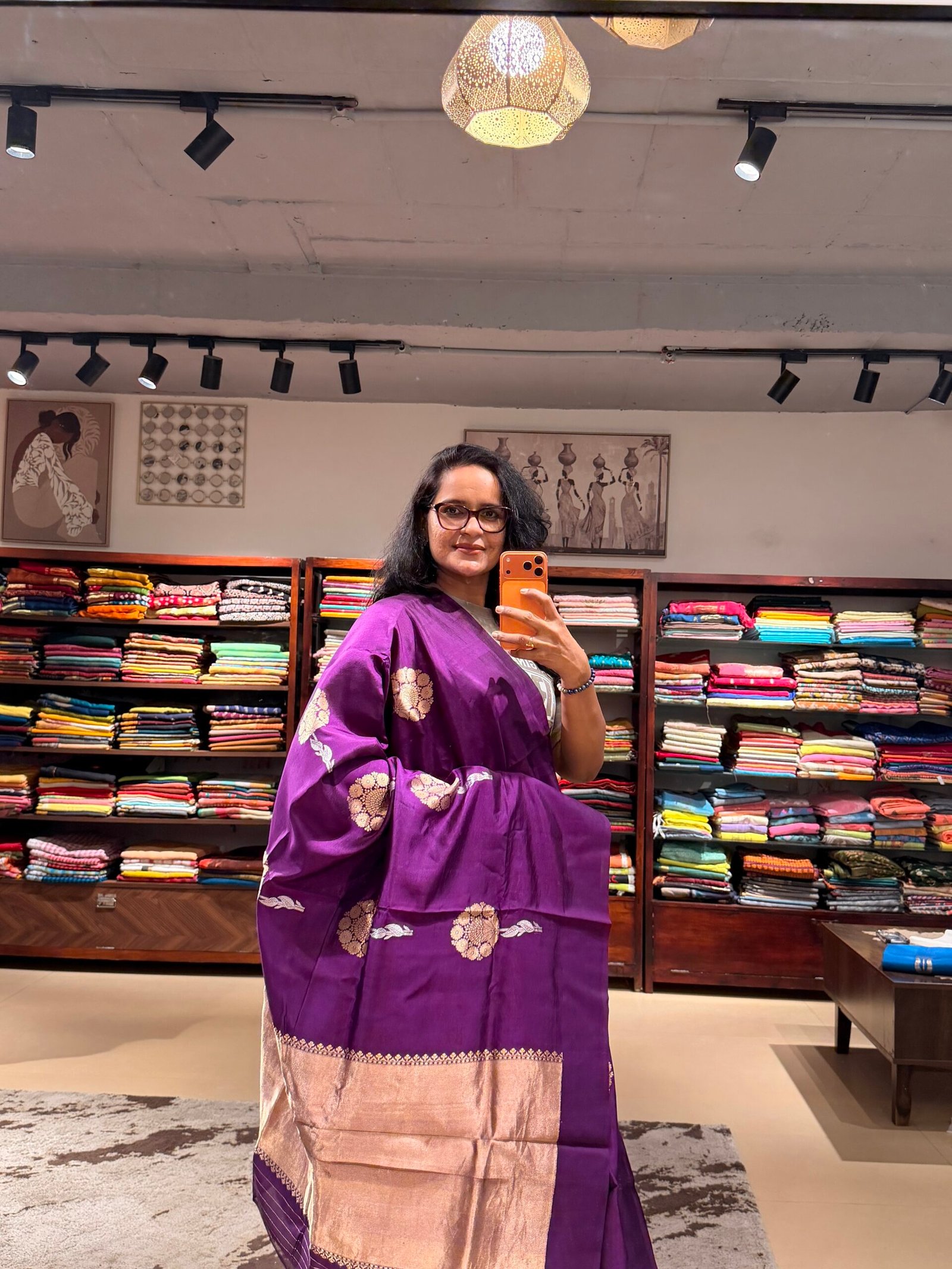 Banaarsi soft silk Purple - Image 2
