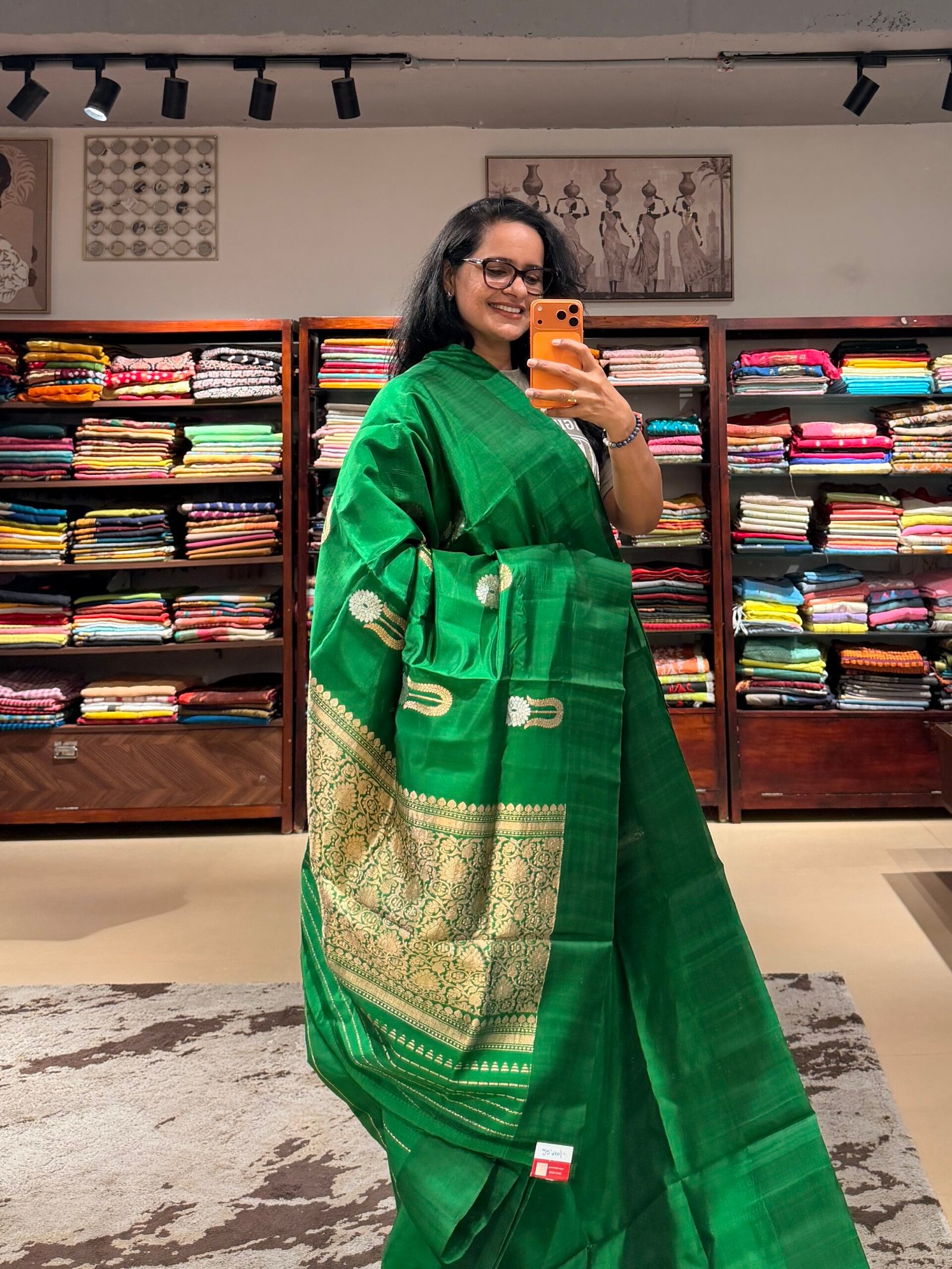 Banarasi soft silk Green - Image 2