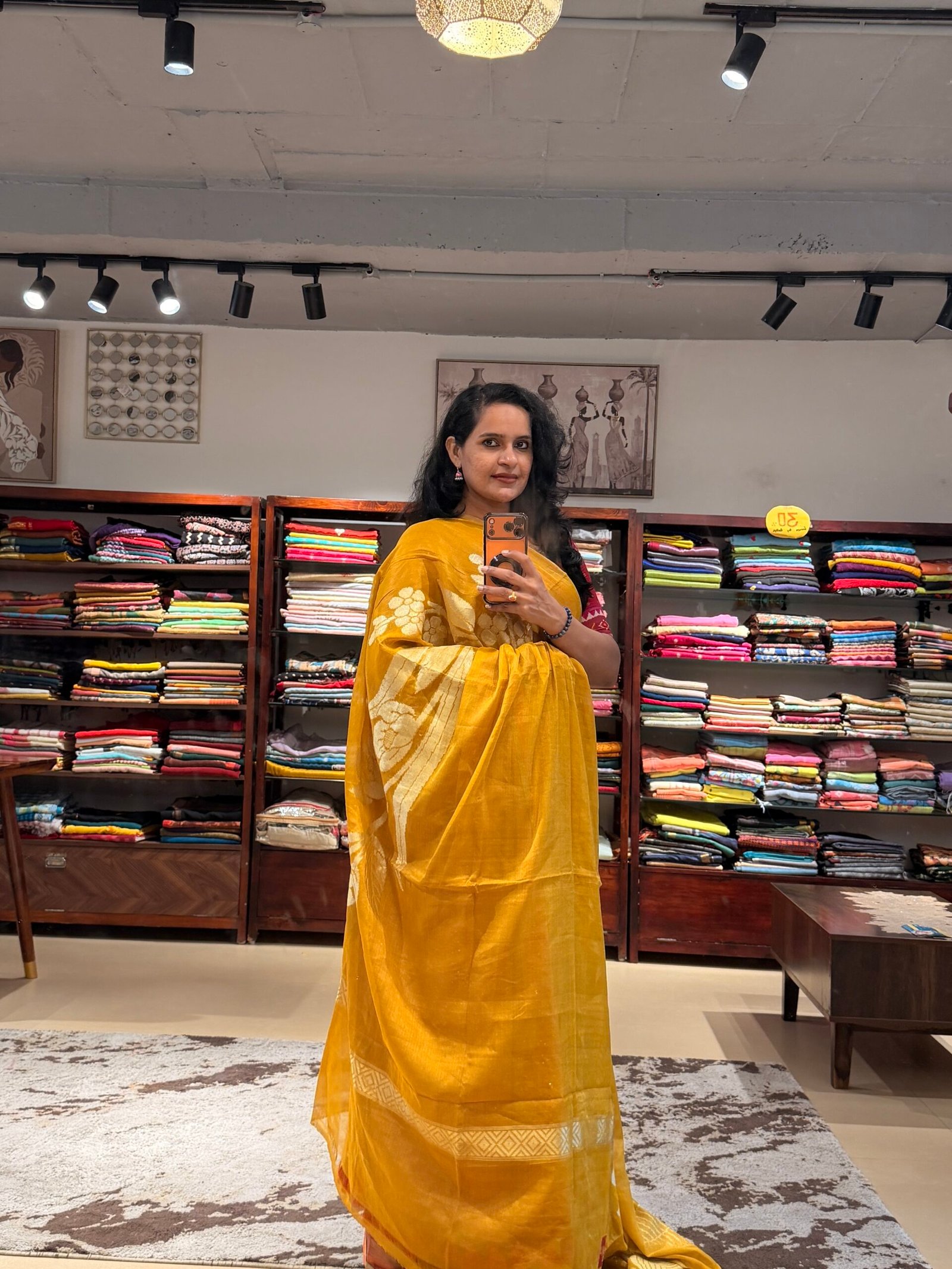 Banarasi tissue georgette Yellow - Image 2