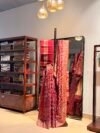 Kora Jamdani Redish maroon