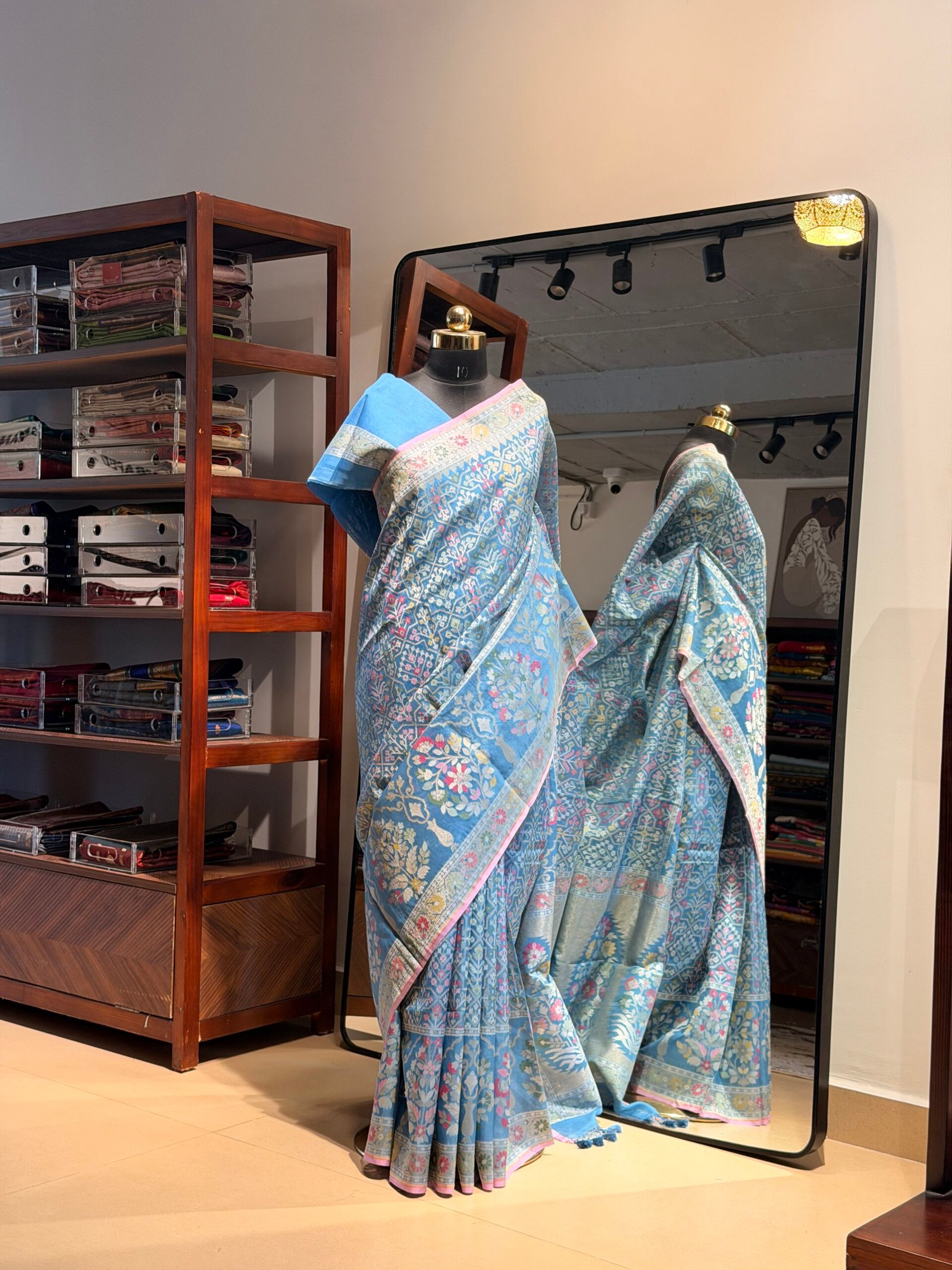 Kora Jamdani Banaras Powder Blue