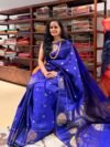 Kanjivaram Blue big buttie