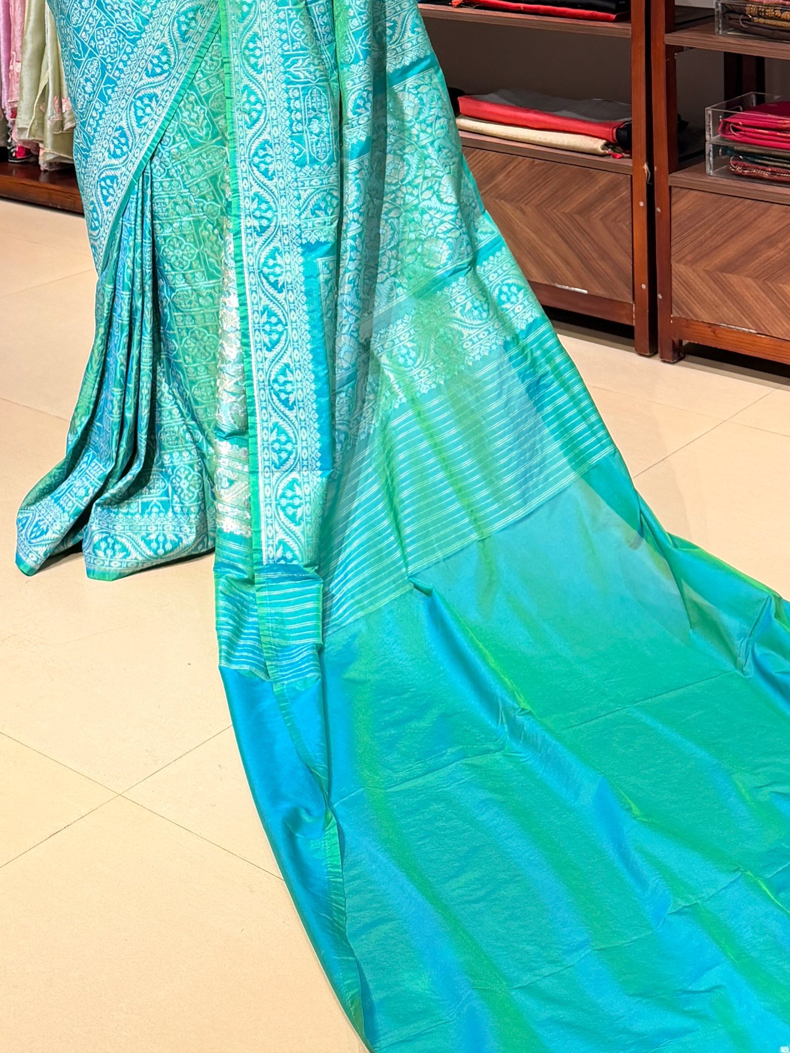 Semi Jamdani Sea green - Image 4