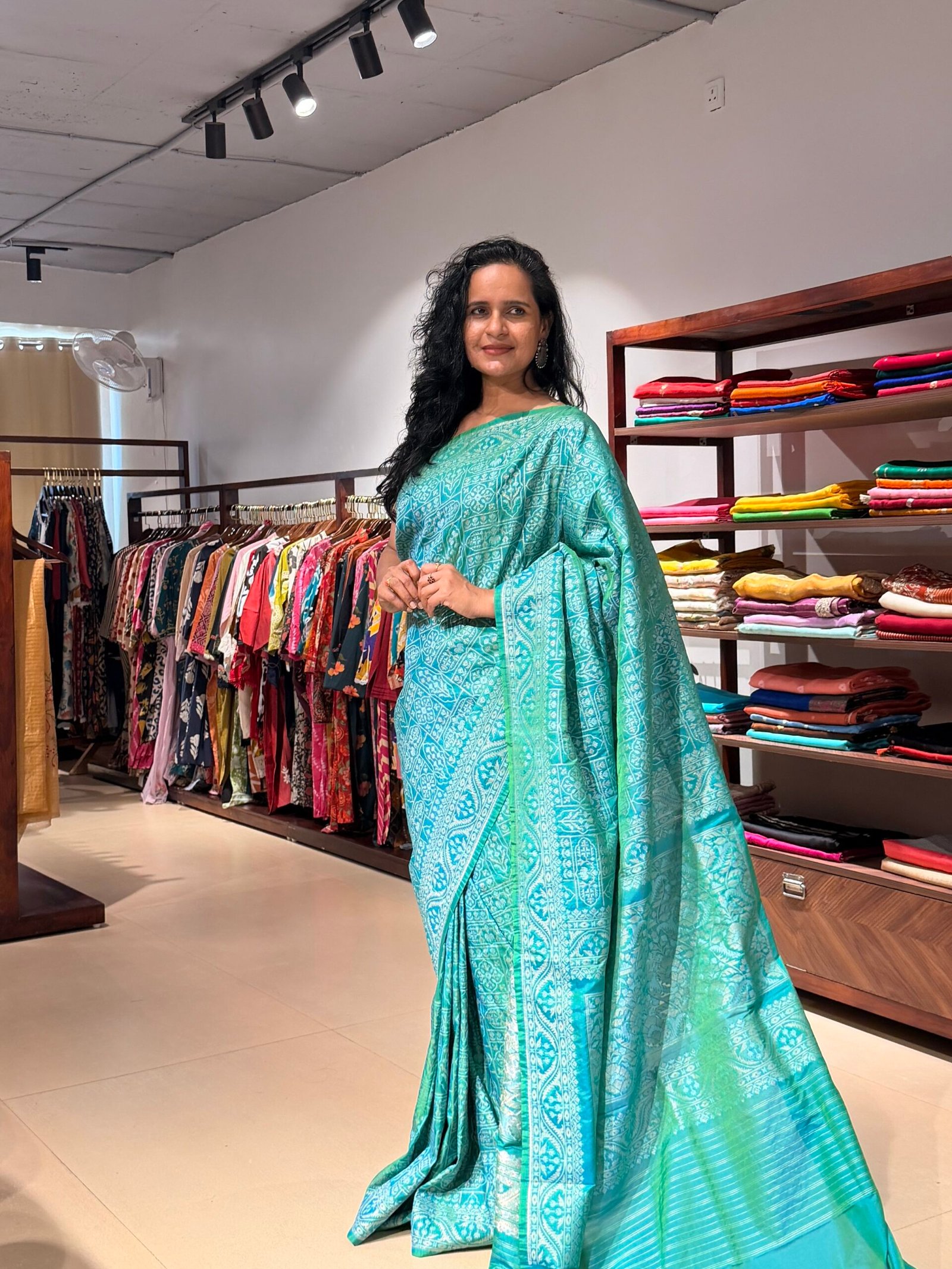Semi Jamdani Sea green - Image 2