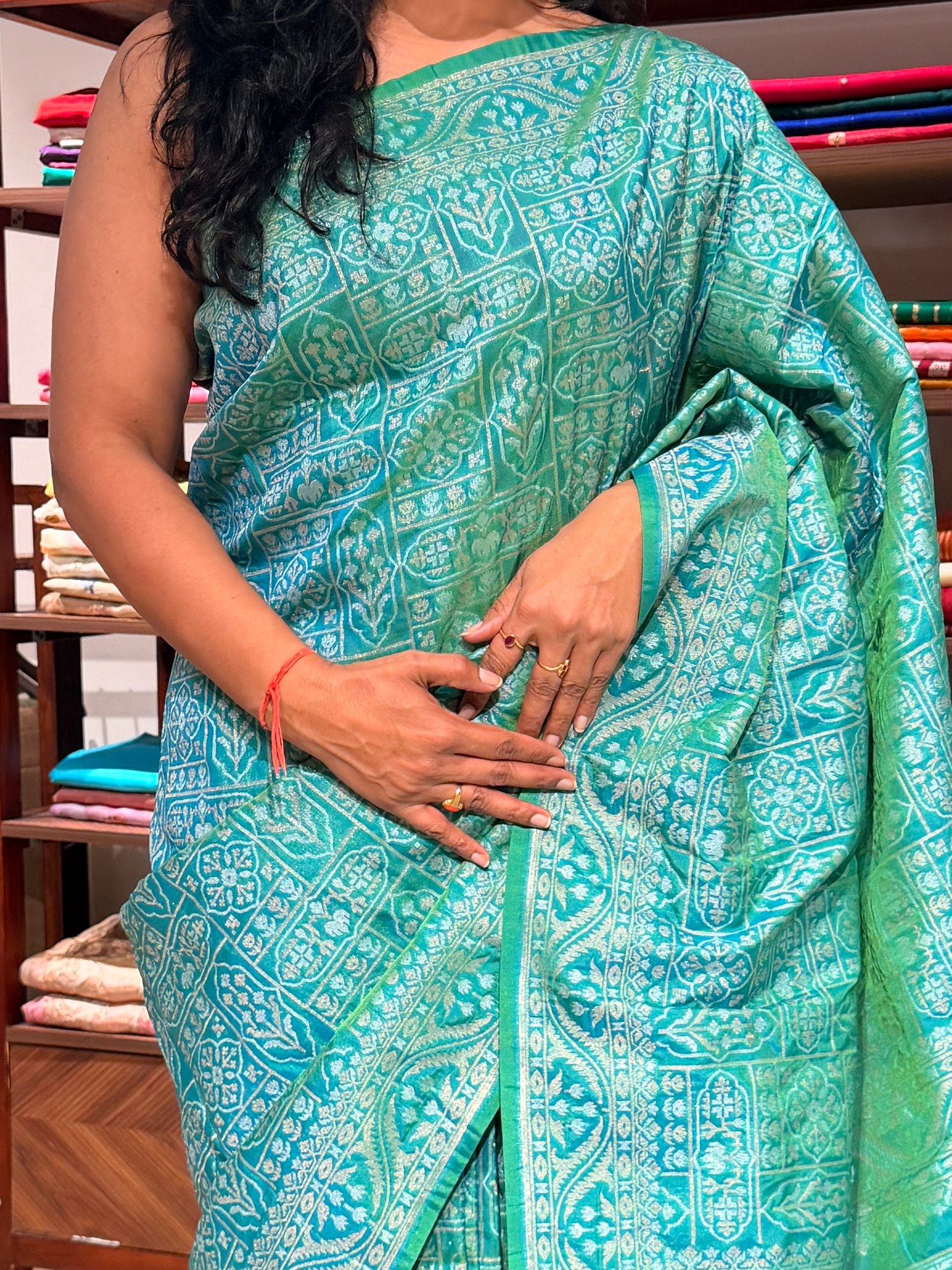 Semi Jamdani Sea green - Image 3